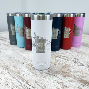 white skinny tumbler 22oz