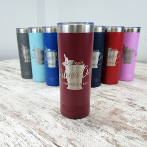 maroon  skinny tumbler 22oz