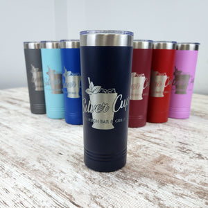 navy skinny tumbler 22oz