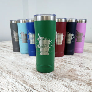 green skinny tumbler 22oz