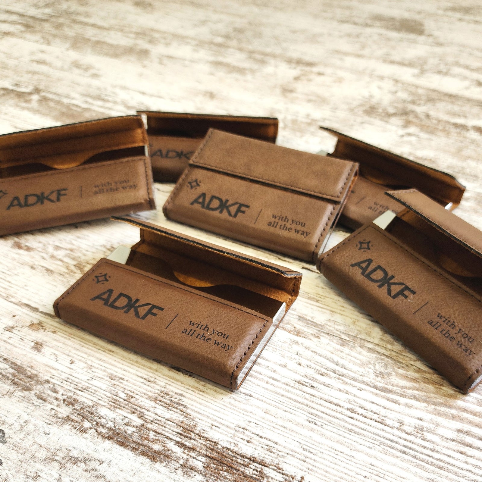 Custom Branded Leather Business Card Holder - New Job Gift and Corporate Branding Bulk Discount