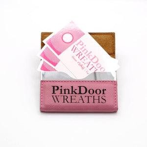 Custom Branded Leather Business Card Holder - New Job Gift and Corporate Branding Bulk Discount - Knot Creatives