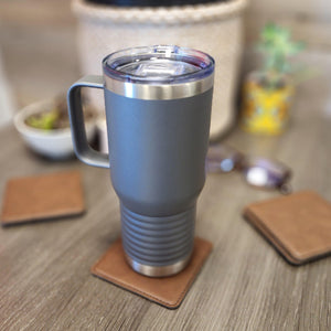 Logo Engraved Large Stainless Coffee Mug With Handle 20oz - Knot Creatives