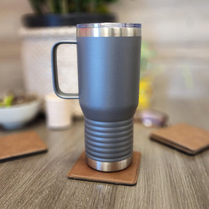 Logo Engraved Large Stainless Coffee Mug With Handle 20oz - Knot Creatives