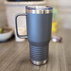 Logo Engraved Large Stainless Coffee Mug With Handle 20oz - Knot Creatives