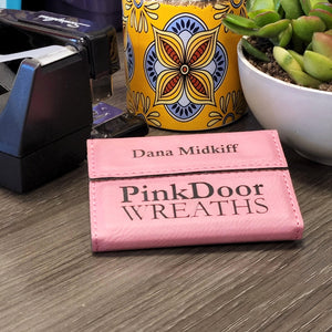 Leather Business Card Holder - New Job Gift and Corporate Branding Bulk Discount - Knot Creatives