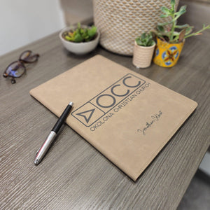Leather Portfolio with Lined Notepad - Custom Engraved With Your Branding - Knot Creatives