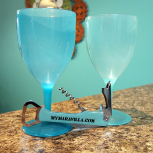 Leather Corkscrew Wine Bottle Opener - Customized with your Logo - Great for client gifts, merchandising - AirBnB STR VRBO