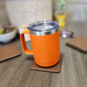 Custom Branded Stainless Coffee Mug With Handle 15oz - Knot Creatives