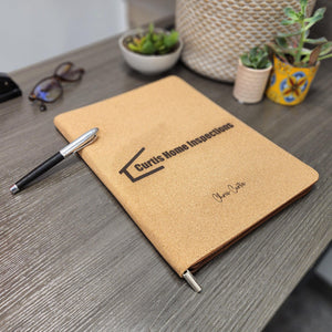 Custom Branded Leather Zippered Portfolio with Lined Notepad - Knot Creatives